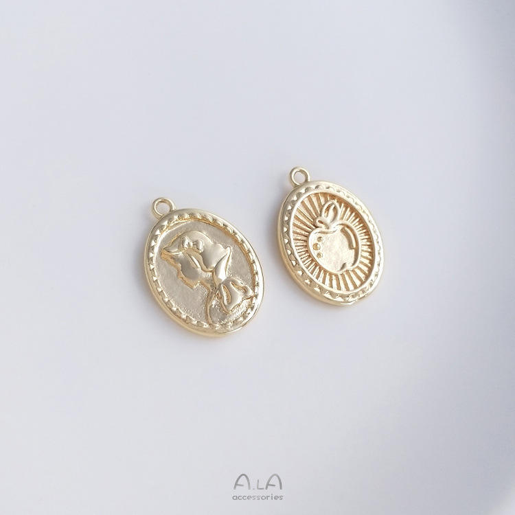 Pendentif double face Blanche-Neige 14 carats