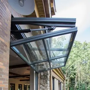 Aperto alluminio bifold grande pieghevole lucernario balcone finestre di vetro pieghevole