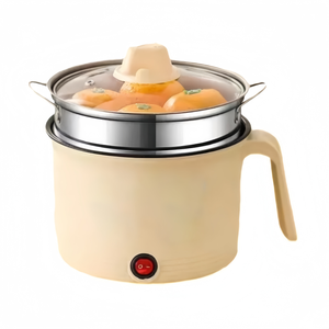 Marmite électrique en acier inoxydable avec couvercle en verre trempé, capacité de 1,8 L, utilisation domestique et extérieure, forme intégrée pour la cuisson à la vapeur - Product Image 1