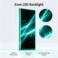 Boîtes lumineuses publicitaires ultra-minces série Pro, écran rétroéclairé LED, profil fin de 22 mm pour la signalisation des vitrines de magasins de détail