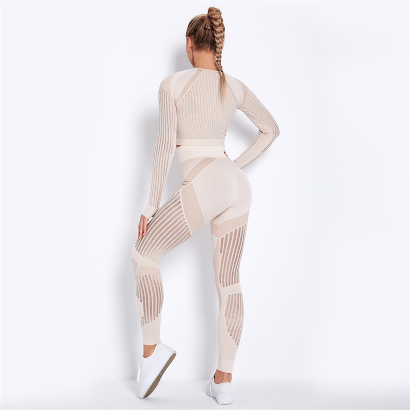 10 colors Fashion Modern Breathable Workout Clothing Women Active Wear Yoga Set hygroscopic and sweat releasing
