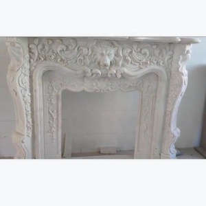 เตาผิงหินหินอ่อนสีขาวอิสระแบบทันสมัยสำหรับวิลล่าของตกแต่งในร่ม - Product Image 6