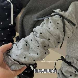Daxiaojuan Aw Girls' <b>Pants</b> Elastic Pencil <b>Pants</b> Fleece <b>Lined</b> Long Leggings Polka Dot Winter Warm Kids <b>Pants</b> - Product Image 2