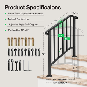 계단 팔걸이-스테인레스 스틸 DIY 설치 녹 방지 유행 내구성 멀티 장면 아파트 호텔 병원 사용 - Product Image 6