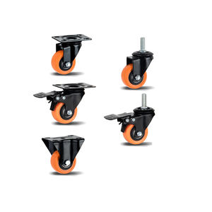 Hellorange farbene Diamant räder, Universal räder mit flachem Boden und Bremsen, Büromöbel räder, Lenkräder, Großhandel - Product Image 6