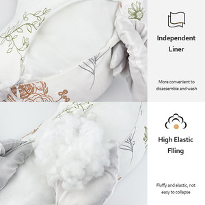 Coussin d'allaitement pour bébé, pour les mamans qui allaitent, anti-régurgitation, lavable, design portable, motif de dessin animé, 100% coton - Product Image 5