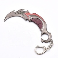 Mini modèle d'armes en métal porte-clés de jeu Valorants accessoires couteaux modèle porte-clés avec lumineux pour cadeau créatif