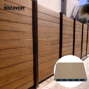 Panneaux <span class=keywords><strong>de</strong></span> clôture <span class=keywords><strong>de</strong></span> jardin modernes en WPC pour l'extérieur, clôture à lattes verticales en composite bois-plastique co-extrudé pour l'intimité - Product Image 4