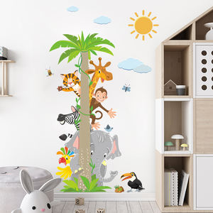 Autocollants singe éléphant Animaux de la <span class=keywords><strong>jungle</strong></span> Papier peint pour chambre à coucher Autocollant auto-adhésif Salon Décoration murale Décoration murale de fond de télévision - Product Image 2