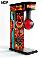 Machine d'arcade de test de force de boxe en gros, machine de jeu de frappe à monnayeur avec distribution de tickets