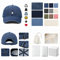 Casquette de baseball en jean souple, directement de l'usine, avec patch tissé fantôme, hydrofuge, pour la vente B2B aux vendeurs de streetwear, avec logo personnalisé