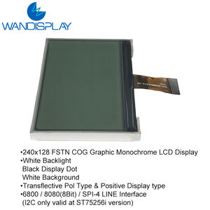 Wandisplay Pantalla LCD gráfica en blanco y negro 240128 LCM 240X128 LCD FSTN COG Pantalla con interfaz 6800 8080 SPI I2C - Product Image 3