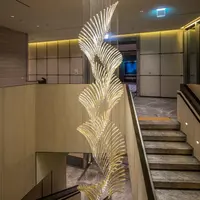מודרני מלון פרויקט ספירלה מעוטר יוקרה תקרת אמנות יד זכוכית מנופחת נברשת