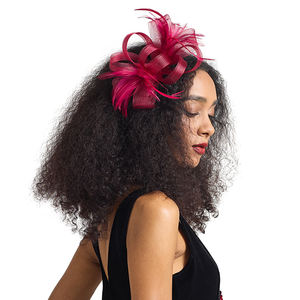 Diskon besar aksesori rambut pita bunga bulu pada ikat kepala dan klip aksesori kepala pesta teh topi pesona Aksesori Wanita - Product Image 3