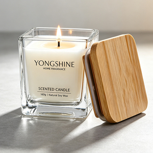Recipiente de Vidro Transparente Premium para Velas, Superfície Lisa, Logotipo Personalizado, Frasco de Vela OEM, Recipiente Reutilizável e Ecológico - Product Image 3