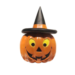 Sculpture de tête de citrouille en fibre de verre, décoration d'Halloween pour l'extérieur, personnalisable, directement de l'usine de Shenzhen - Product Image 5