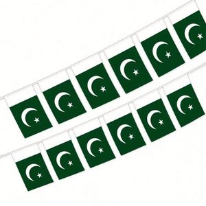 Hot Selling Polyester Pakistan Bunting 5.5*8 Inch String <b>Flag</b> National Banner of Pakistani for Outdoor Indoor Decoration - Product Image 5