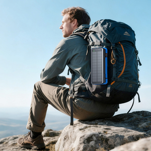 Chargeur solaire à charge rapide 40000mAh pour <span class=keywords><strong>téléphone</strong></span> portable avec manivelle intégrée, 4 câbles, lumière <span class=keywords><strong>SOS</strong></span>, thermomètre - Product Image 3