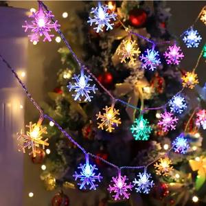 Luz <span class=keywords><strong>LED</strong></span> de Copo de Nieve con <span class=keywords><strong>Pilas</strong></span> AAA, Material Plástico, Colgante Decorativo para Ventana de Tienda, Pared, Cumpleaños, Navidad - Product Image 3