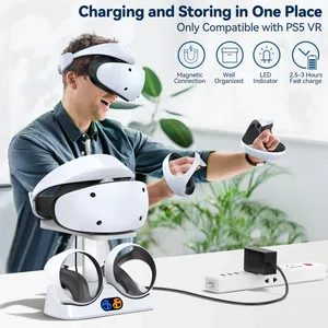 Station de charge de contrôleur pour station de charge PS5 VR2 avec support de <span class=keywords><strong>casque</strong></span> <span class=keywords><strong>VR</strong></span> support d'affichage chargeur de contrôleur PS VR2 - Product Image 6