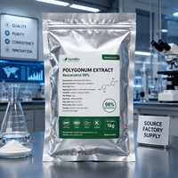 Extrait de Polygonum Cuspidatum Naturel en Poudre Qualité Alimentaire 50% 98% Trans-Resvératrol Emballé Sous Vide en Contenant en Verre