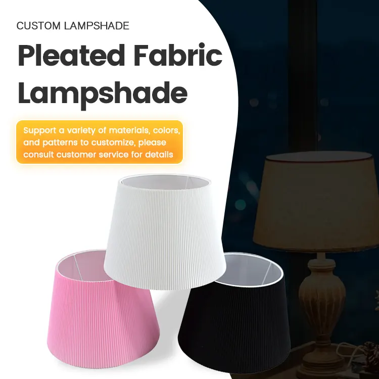 Wholesale New Design Hot Sale Black Beige Pink Fabric Table Lamp Shade