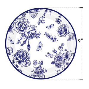 Kit de fournitures de fête jetables série florale : assiettes, gobelets, serviettes, couverts en papier pour fête - Product Image 2