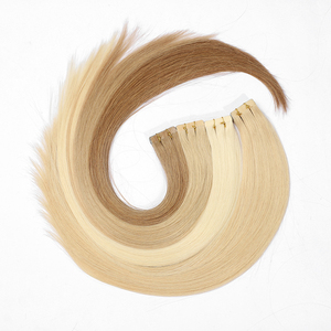 All'ingrosso naturale nastro biondo nelle estensioni dei capelli 100% capelli crudi vergini umani dritto invisibile osso biondo colore chiaro - Product Image 1
