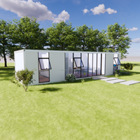 Boxspace Maison Conteneur Démontable Portable 12m x 3.8m avec 2 Chambres, Design Ferme, pour Supermarché et Usage Résidentiel