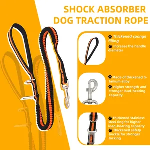 Correa Retráctil para Perro, de Lujo, para Exteriores, de Cuero y Nailon, Resistente, con Diseño Elástico - Product Image 6