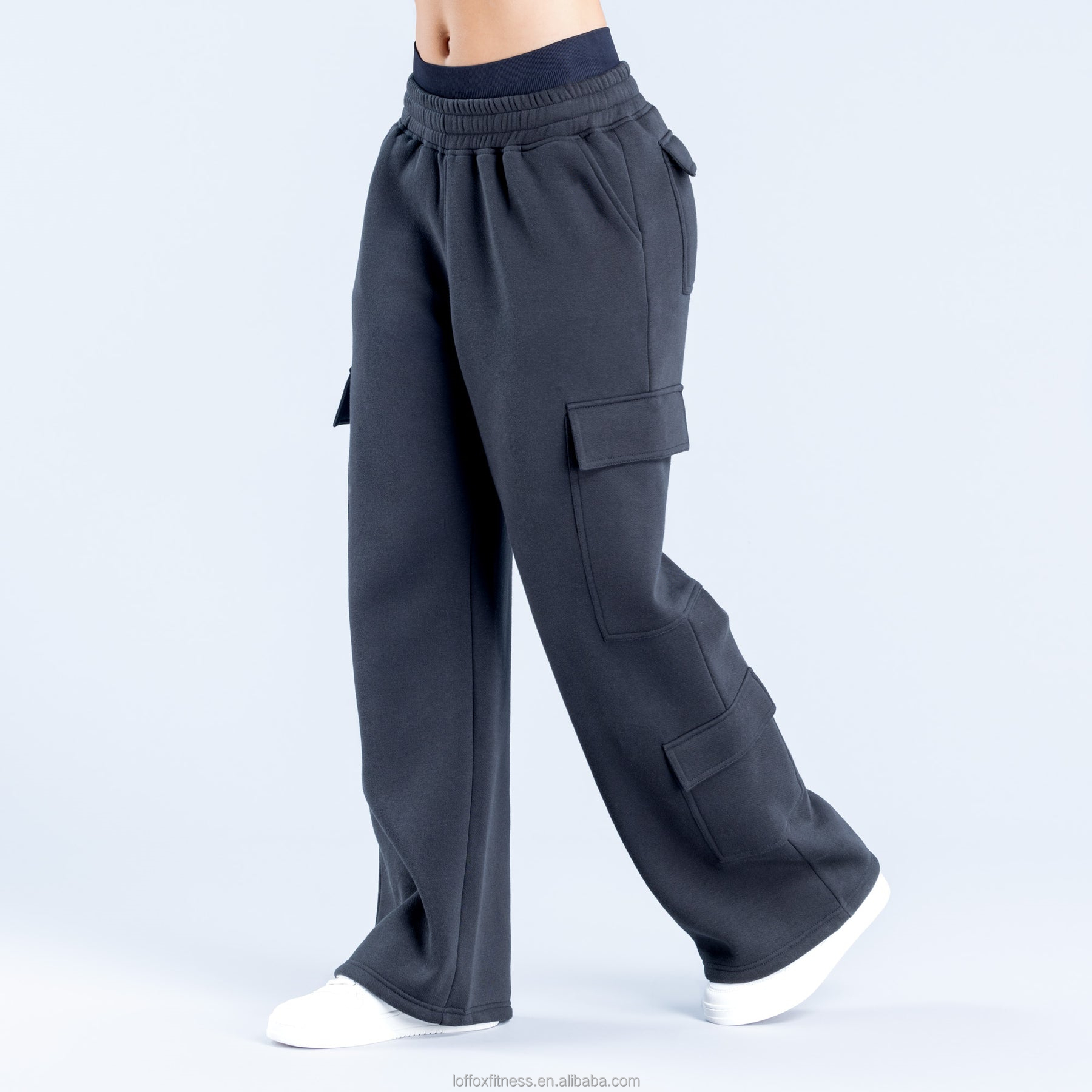 Faux Real Women's Jogger Pants | Elastic Drawstring Waist & Cuffs | Photorealistic Printed Fleece Leggings