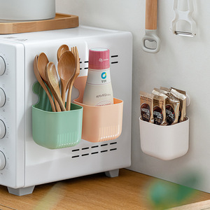 Magnetic Wall Mount Storage Bin For Kitchen Small Items Rectangle Solid Color Green And Pink High Quality Food Container - Product Image 1