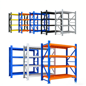 Sistema de Prateleiras e Estantes Metálicas Ajustáveis de Alta Qualidade, Prateleira de Armazenamento de Carga Média com Estrutura de Aço - Product Image 3