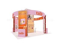 Stand d'exposition portable en aluminium avec éclairage LED, facile à installer, dimensions et options de couleur personnalisables