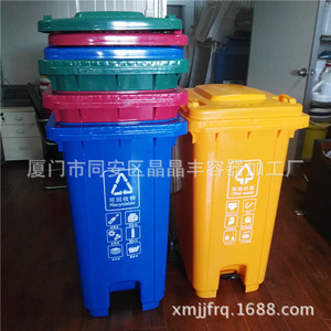 ผู้ผลิตจำหน่ายถังขยะแยกประเภทขนาด 240 ลิตร แบบใช้เท้าเหยียบ สีส้ม สำหรับการจัดการทรัพย์สินและการใช้งานกลางแจ้ง - Product Image 2