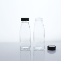 Bouteilles en verre vides de 500 ml et 1000 ml, carrées et rondes, pour lait et produits laitiers, avec couvercle inviolable, pour jus pressé à froid