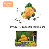 Voiture télécommandée miniature personnalisée 2.4G, série fruits mignons, en forme d'ananas, avec rotation à 360°, jouet de course de dessin animé avec lumière