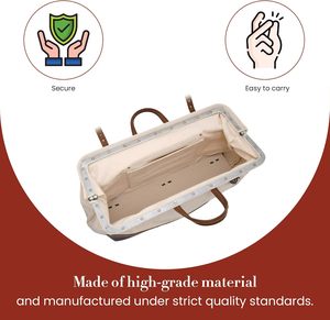 Sac à outils en toile robuste fourre-tout à outils sac polyvalent avec large ouverture à charnière et poignées en cuir sac à outils <span class=keywords><strong>de</strong></span> Mason - Product Image 5