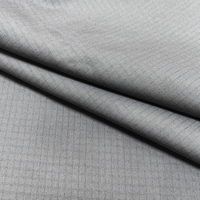 ALLESD Tela de Punto ESD Antiestática de Poliéster y Algodón de Doble Cuadriculado de 4 mm, Tela Lisa TC para Ropa
