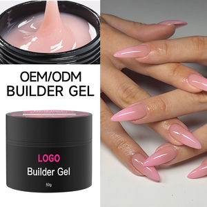 Top Ranking OEM 50g Hard Gel <b>Builder</b> Nail Extension Gel Pink Colors Professional UV Gel Nail Construction Gel Nail Polish Salon - Product Image 1