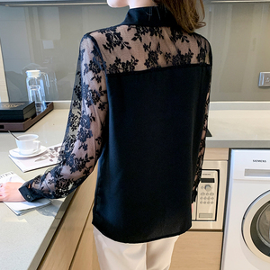Blouses élégantes pour femmes, hauts en dentelle, chemise mode <span class=keywords><strong>chic</strong></span> pour femmes, col en V, hauts pour femmes, chemisier 7007 #17 couleurs - Product Image 3