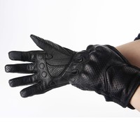Gants de sécurité personnalisés avec logo, en cuir de chèvre véritable, tactiques, respirants, pour moto, sport, extérieur.