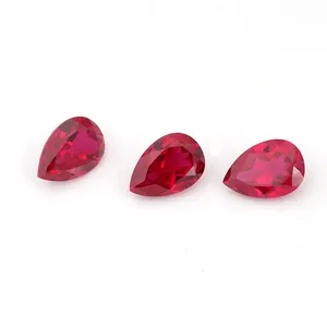 Pierres précieuses synthétiques bouclées en laboratoire, couleur rubis, rouge, indien, coupe ours, haute qualité, cm