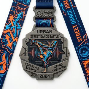 Médaille de Danse Personnalisée Scintillante avec Ruban pour Compétitions de Latin, Standard, Ballet, Jazz, Breaking, Popping, Hip Hop - Product Image 2