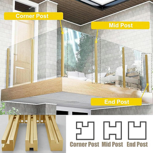 Modern Design Brushed Gold Stainless Steel <strong>Railing</strong> Fence Post Easy Installation Hotel Villa Balcony Stair Indoor <strong>Retaining</strong> <strong>Wall</strong> - Product Image 5