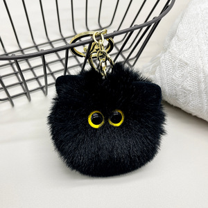 New Cute <span class=keywords><strong>Cat</strong></span> Head Plüsch Schlüssel bund Damen Geburtstags geschenk Auto tasche Schlüssel bund Anhänger Plüsch tier