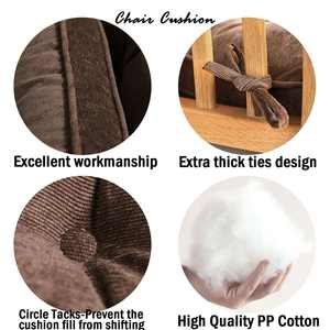 18x18インチ屋内/屋外キッチンダイニングチェアクッションコーヒーパティオチェアパッドネクタイ付き腰椎枕 & シートクッション - Product Image 5