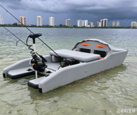 Bateau de pêche gonflable Solar Marine pour 3 personnes, 2,3 m, en PVC, avec fond en matelas pneumatique, kayak ponton, avec support de montage
