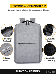 Waterproof Oxford Laptop Backpack USB Charging Computer <b>Compartment</b> Unisex School Business Travel <b>Bag</b> - Product Image 4