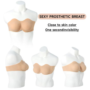 Prothèse mammaire <span class=keywords><strong>en</strong></span> silicone naturel sans mamelons, sans bretelles, ajustable avec fermeture dorsale pour le remodelage corporel transgenre homme-femme - Product Image 3